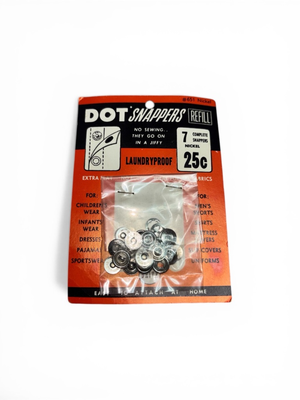 Vtg Dritz Dot Snappers Refill SILVER Color #651 1953 8 Complete Snappers In Bag